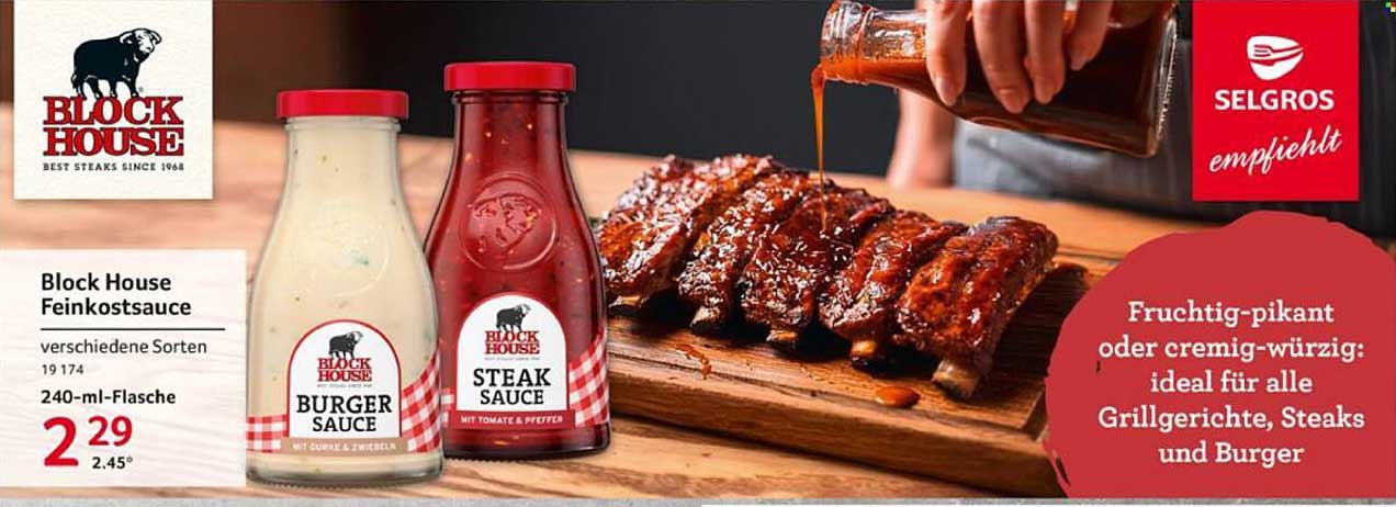 Block House Feinkostsauce – Burger Sauce und Steak Sauce 240 ml