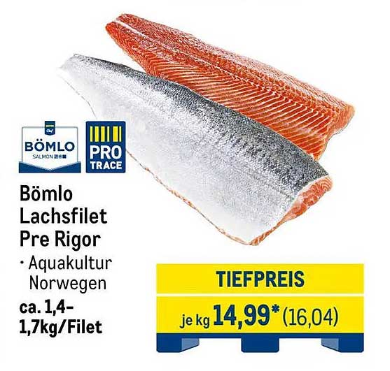 Bömlo Lachsfilet Pre Rigor aus Aquakultur Norwegen