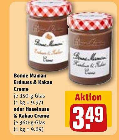 Bonne Maman Erdnuss & Kakao Creme oder Haselnuss & Kakao Creme