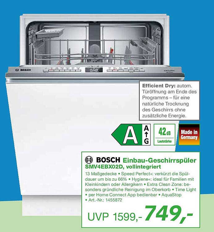 BOSCH Einbau-Geschirrspüler SMV4EBX02D, vollintegriert