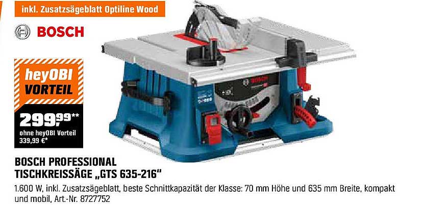 BOSCH PROFESSIONAL TISCHKREISSÄGE „GTS 635-216“