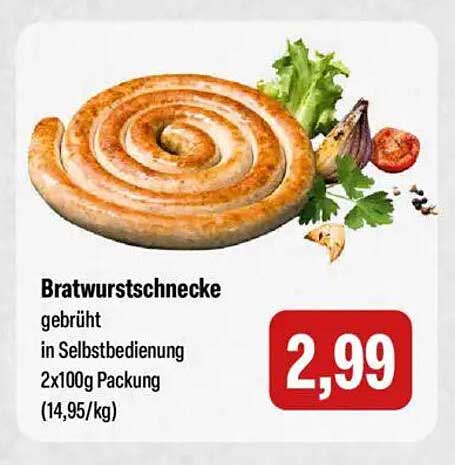 Bratwurstschnecke 2x100g - Gebrüht in Selbstbedienung