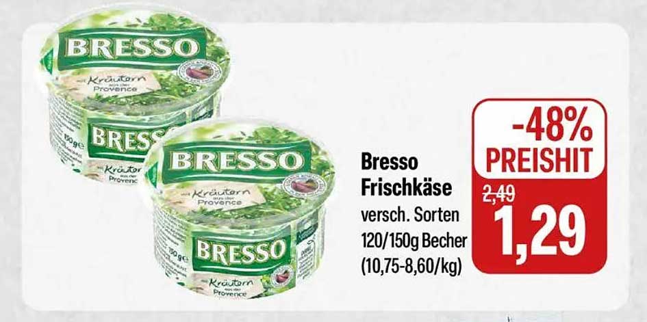Bresso Frischkäse - Kräuter Provence 120/150g