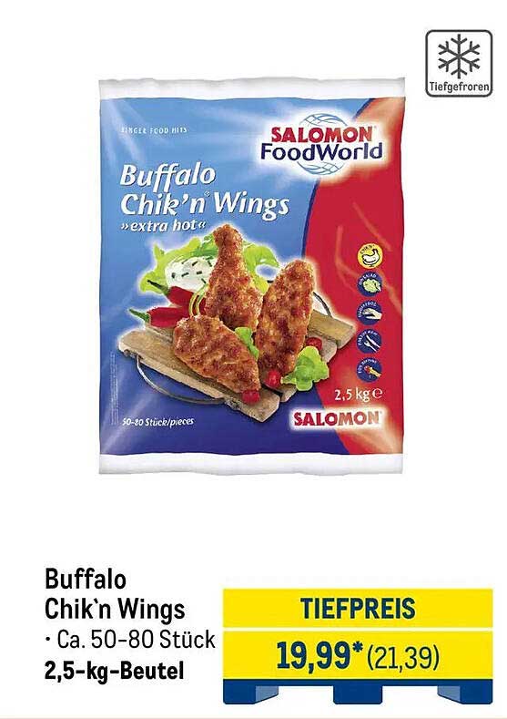 Buffalo Chik'n Wings 'extra hot' 2,5 kg-Beutel