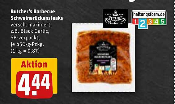 Butcher's Barbecue Schweinerückensteaks, versch. mariniert