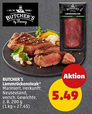 BUTCHER'S Lammrückensteak - Marinierte Delikatesse aus Neuseeland