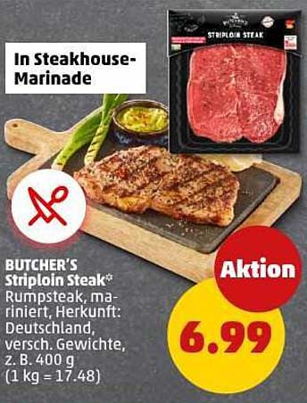 BUTCHER'S Striploin Steak* - Rumpsteak, mariniert