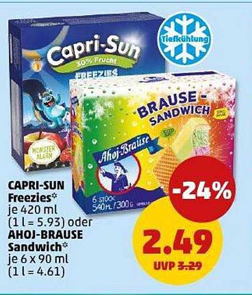 CAPRI-SUN Freezies oder AHOJ-BRAUSE Sandwich