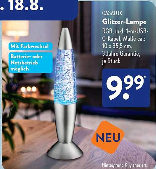 CASALUX Glitzer-Lampe
