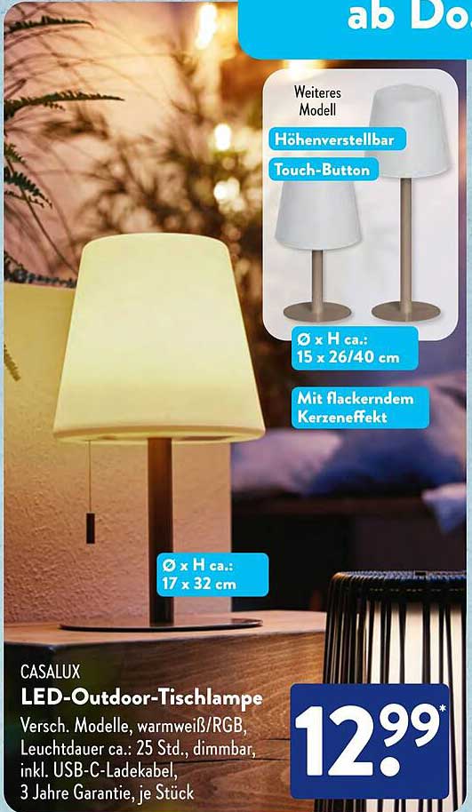 CASALUX LED-Outdoor-Tischlampe