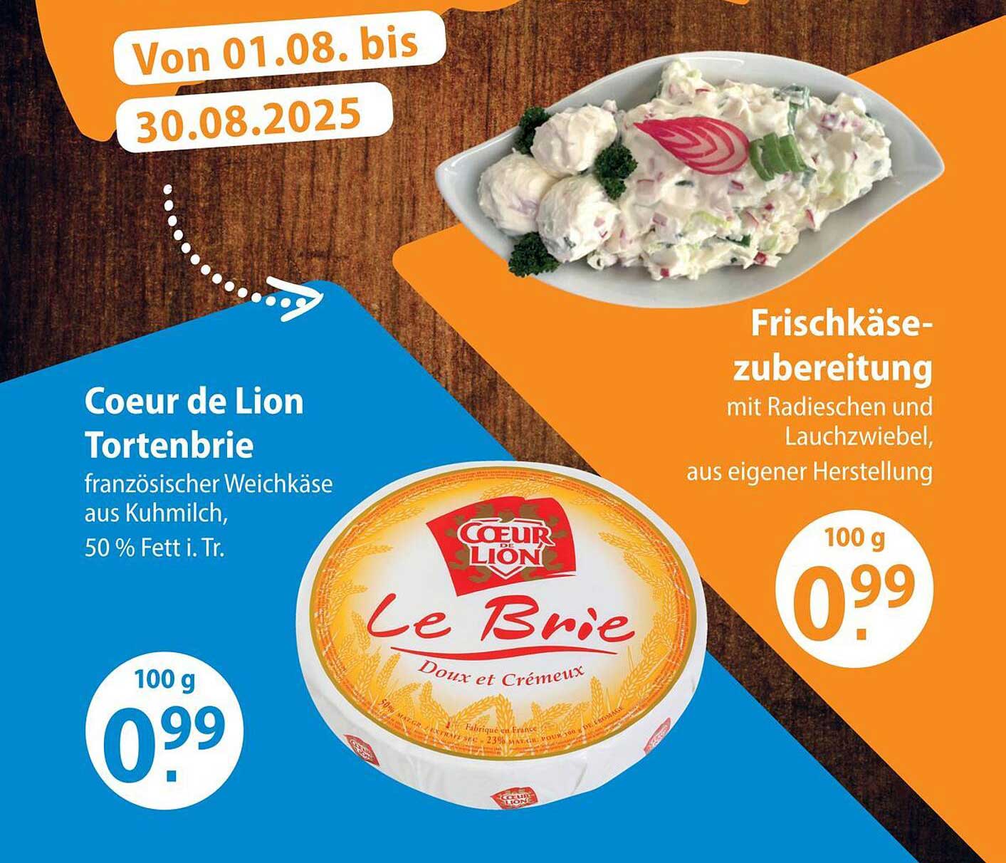 Coeur de Lion Tortenbrie - französischer Weichkäse aus Kuhmilch, 50 % Fett i. Tr.