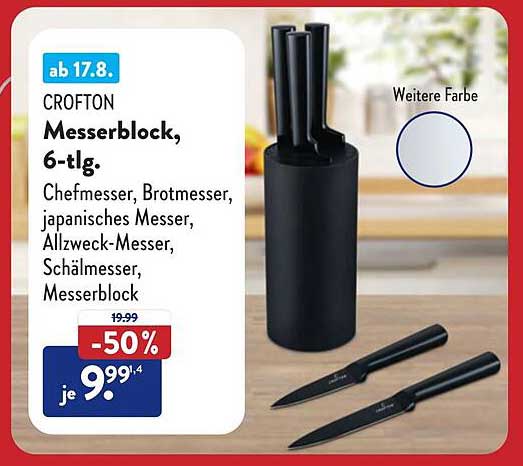 CROFTON Messerblock, 6-tlg.