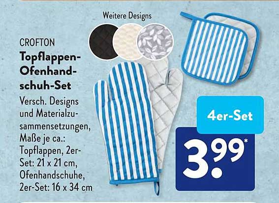 CROFTON Topflappen-Ofenhandschuh-Set