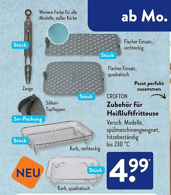 CROFTON Zubehör für Heißluftfritteuse