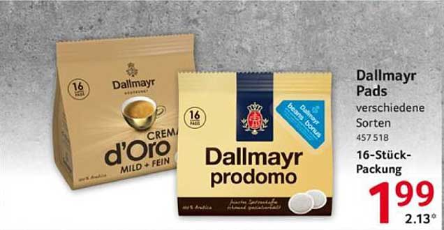 Dallmayr Pads verschiedene Sorten 16-Stück-Packung