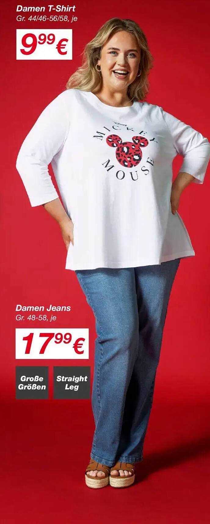 Damen T-Shirt und Damen Jeans