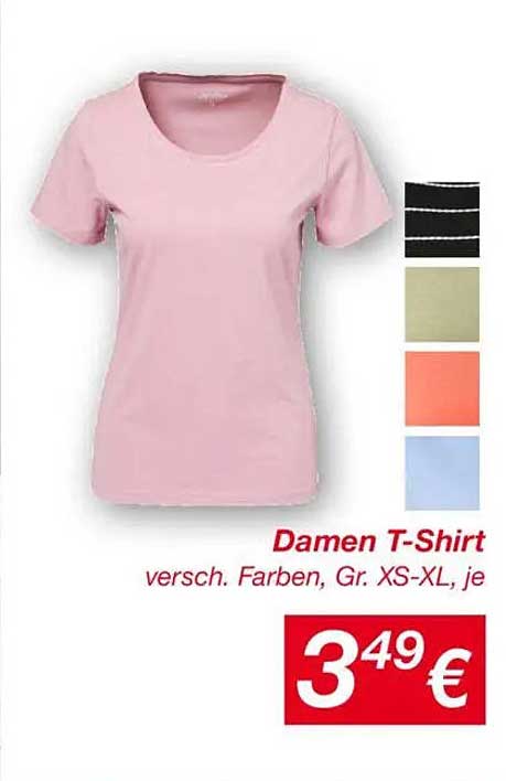 Damen T-Shirt - verschiedene Farben, Gr. XS-XL, je