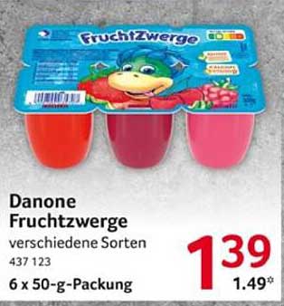Danone Fruchtzwerge verschiedene Sorten 6 x 50-g-Packung