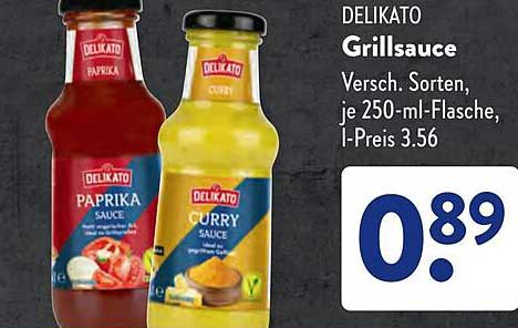 DELIKATO Grillsoße, Verschiedene Sorten, je 250-ml-Flasche