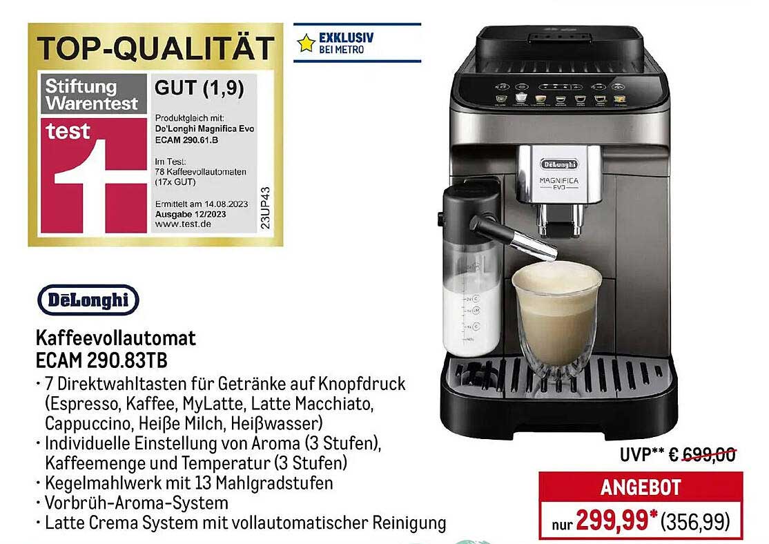 De'Longhi Kaffeevollautomat ECAM 290.83TB