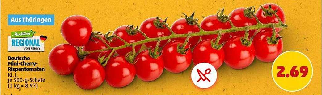 Deutsche Mini-Cherry-Rispentomaten, je 300-g-Schale