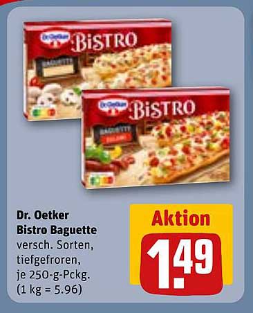 Dr. Oetker Bistro Baguette, verschiedene Sorten, 250-g-Packung