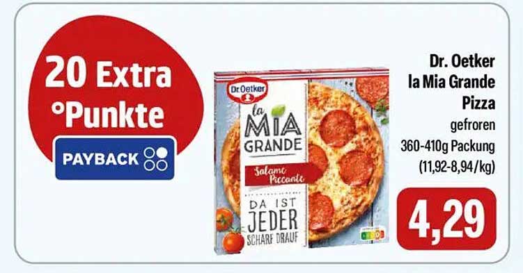 Dr. Oetker la Mia Grande Pizza Salami Piccante, gefroren 360-410g