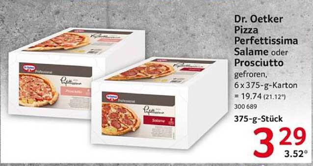 Dr. Oetker Pizza Perfettissima Salame oder Prosciutto, 375g-Stück