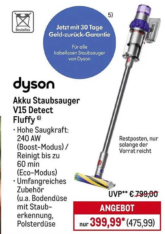 Dyson Akku Staubsauger V15 Detect Fluffy