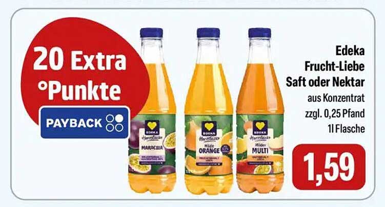 Edeka Frucht-Liebe Saft oder Nektar aus Konzentrat