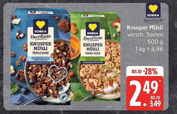 EDEKA Knusper Müsli - Verschiedene Sorten 500 g