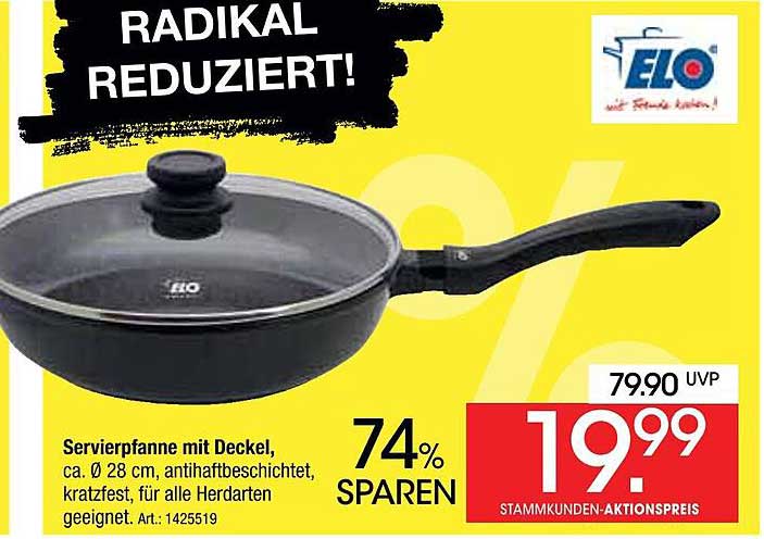 ELO Servierpfanne mit Deckel, Ø 28 cm, antihaftbeschichtet