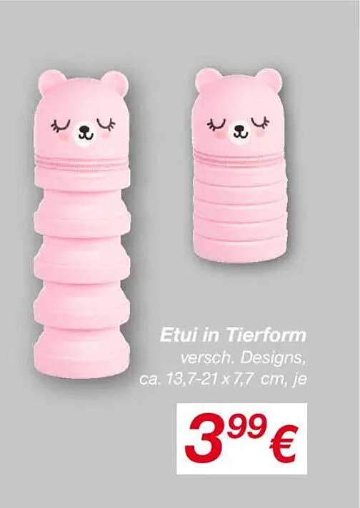 Etui in Tierform, verschieden Designs, ca. 13,7-21 x 7,7 cm, je