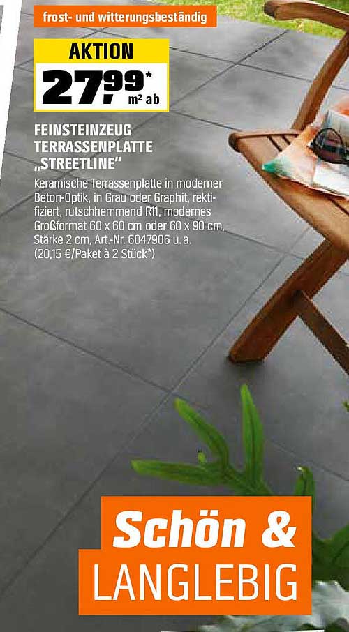 FEINSTEINZEUG TERRASSENPLATTE "STREETLINE"