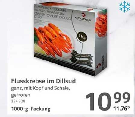 Flusskrebse im Dillsud - ganz, mit Kopf und Schale, gefroren