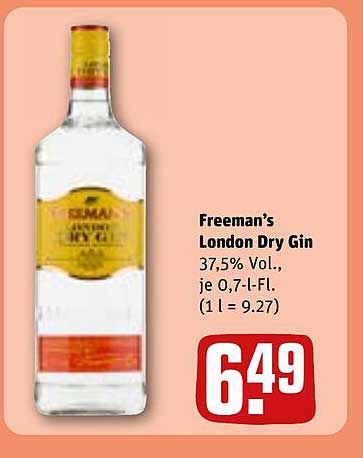 Freeman’s London Dry Gin 0,7 L
