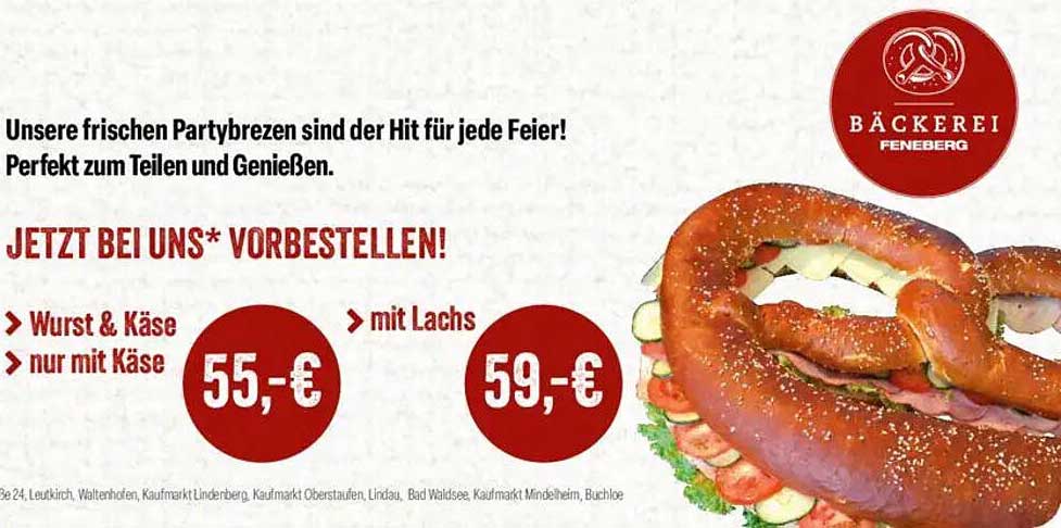Frische Partybrezeln von der Bäckerei Feneberg - Perfekt für jede Feier!