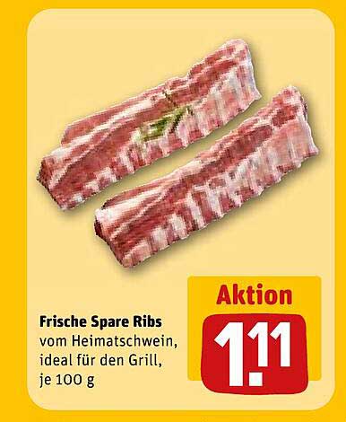Frische Spare Ribs vom Heimatschwein, ideal für den Grill, je 100 g