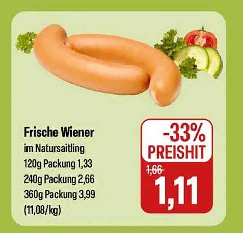 Frische Wiener im Naturdarm
