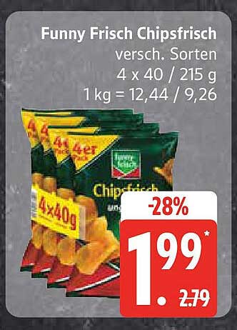 Funny Frisch Chipsfrisch - Verschiedene Sorten 4 x 40 g
