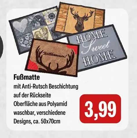 Fußmatte mit Anti-Rutsch Beschichtung