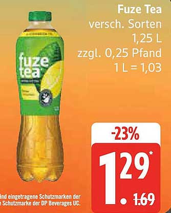 Fuze Tea - verschiedene Sorten 1,25 L
