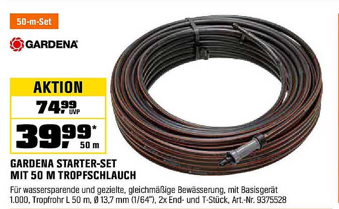 GARDENA Starter-Set mit 50 m Tropfschlauch