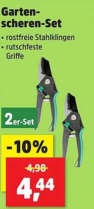 Gartenscheren-Set – 2er-Set mit rostfreien Stahlklingen