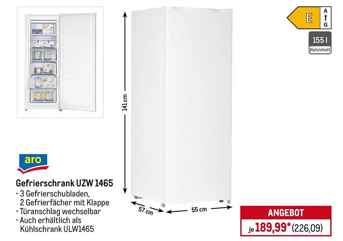 Gefrierschrank UZW 1465 von aro