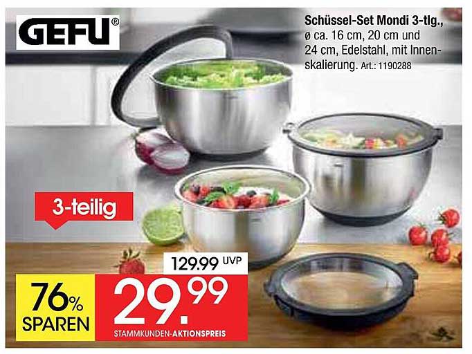 GEFU Schüssel-Set Mondi 3-tlg. aus Edelstahl