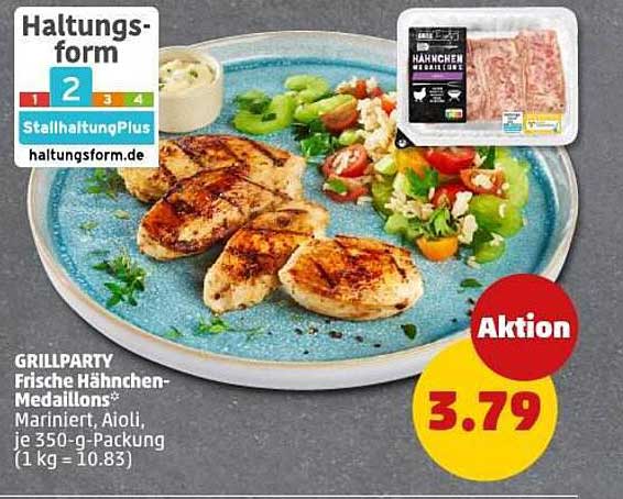 GRILLPARTY Frische Hähnchen-Medaillons* mariniert, Aioli, je 350-g-Packung