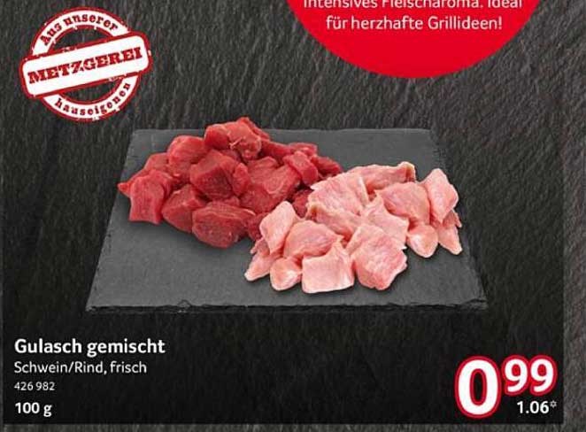 Gulasch gemischt - Schwein/Rind, frisch