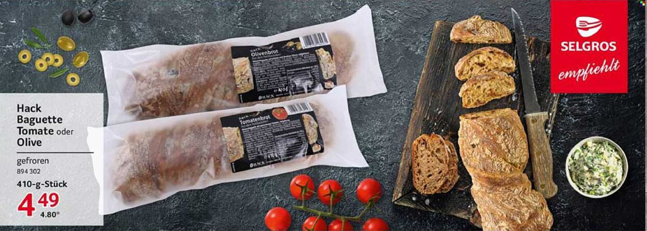 Hack Baguette Tomate oder Olive