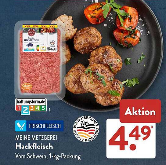 Hackfleisch vom Schwein, 1-kg-Packung